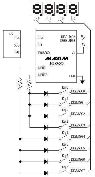 Подключение блока сегментных индикаторов с драйвером MAX7219