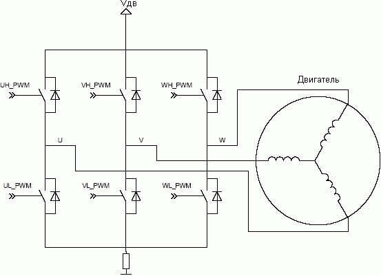 Управление двигателем при помощи биполярного транзистора